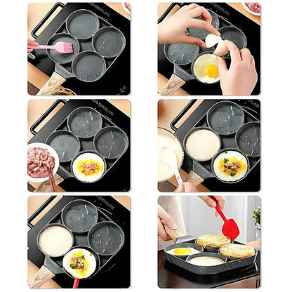 Skanto | Four-Hole Egg Pan, Breakfast Omelette Household Frying Pan Non-Stick Pan