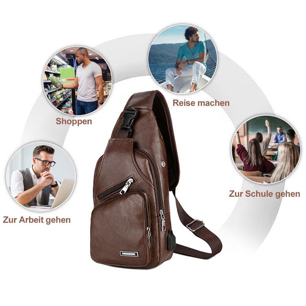 Shoulder bag crossbody bag for men with USB charging port | Bowlift