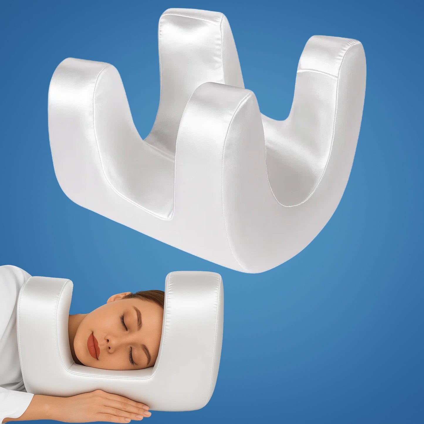 DermSleep | Anti-Wrinkle Beauty Pillow – Cooling Memory Foam – Ergonomic Contour – Skincare Support – Side & Back Sleepers Skanto
