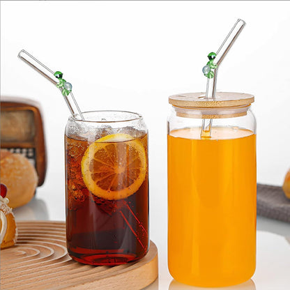 6 PCS Reusable Stained Glass Straws with Cleaning Brush | Bowlift