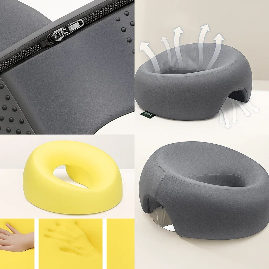 FaceEase | Face‑Down Pillow – Pressure Relief Support – Contoured Memory Foam – Ideal for Massage Beauty & Stomach Sleeping Bowlift