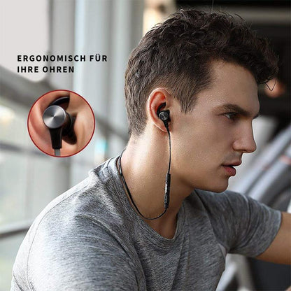 Skanto | Bluetooth Headphones, Stereo In-Ear Headphones, Secure Fit For Sports, Gym, Travel (Waterproof, Noise-Cancelling Microphone)