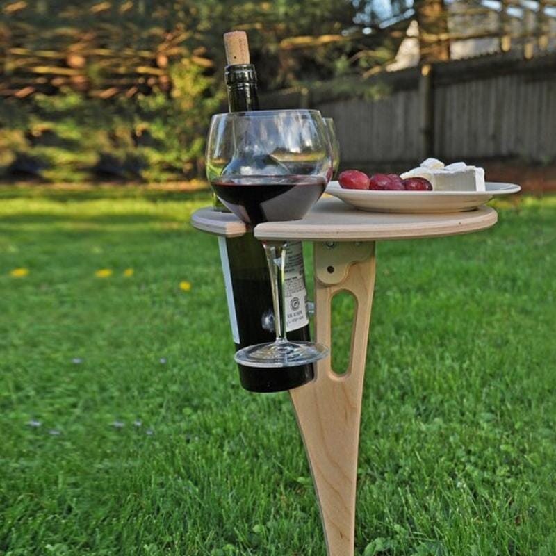 Portable outdoor wine table