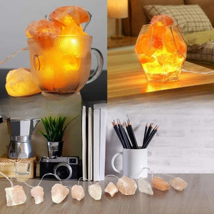Skanto | SolaraGleam Himalaya Salt Light Source | Warm Amber Light | Portable Natural Crystal Decoration for Home