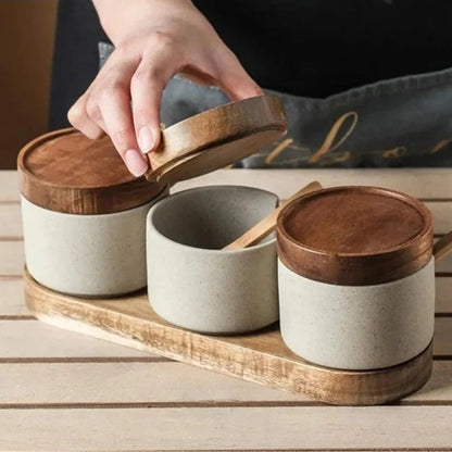 Skanto | Rustic Ceramic Spice Jar Set