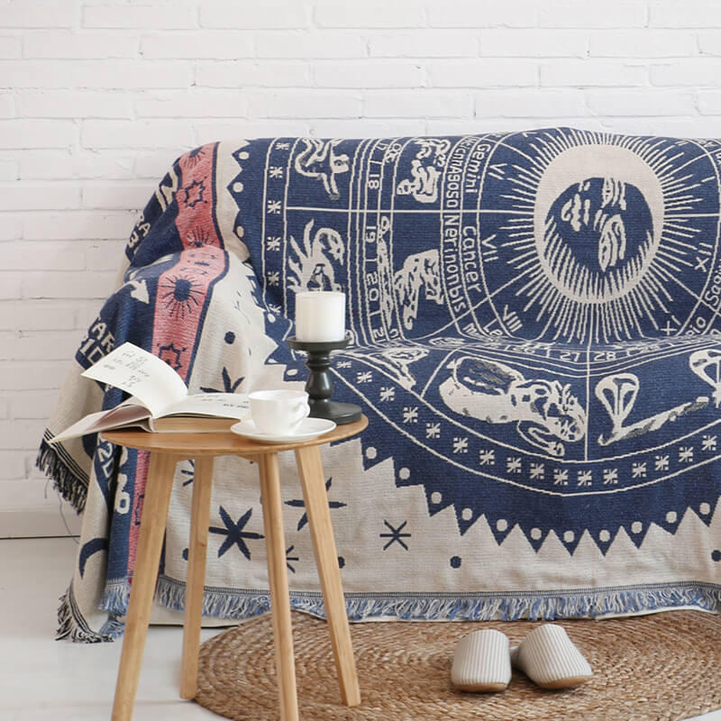 Bohemian knitted throw blankets for sofa decor