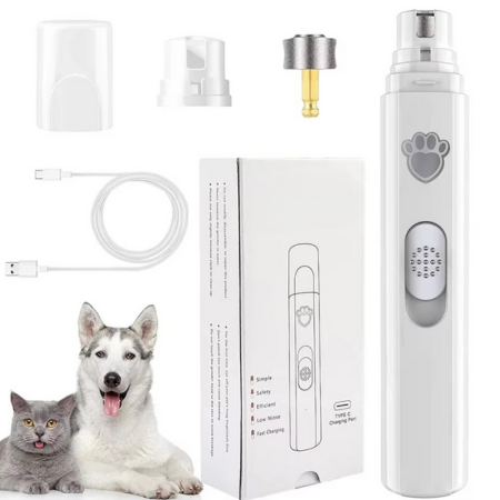 Skanto | Rechargeable Electric Dog Nail File with Polishing Wheel for Small and Large Pets