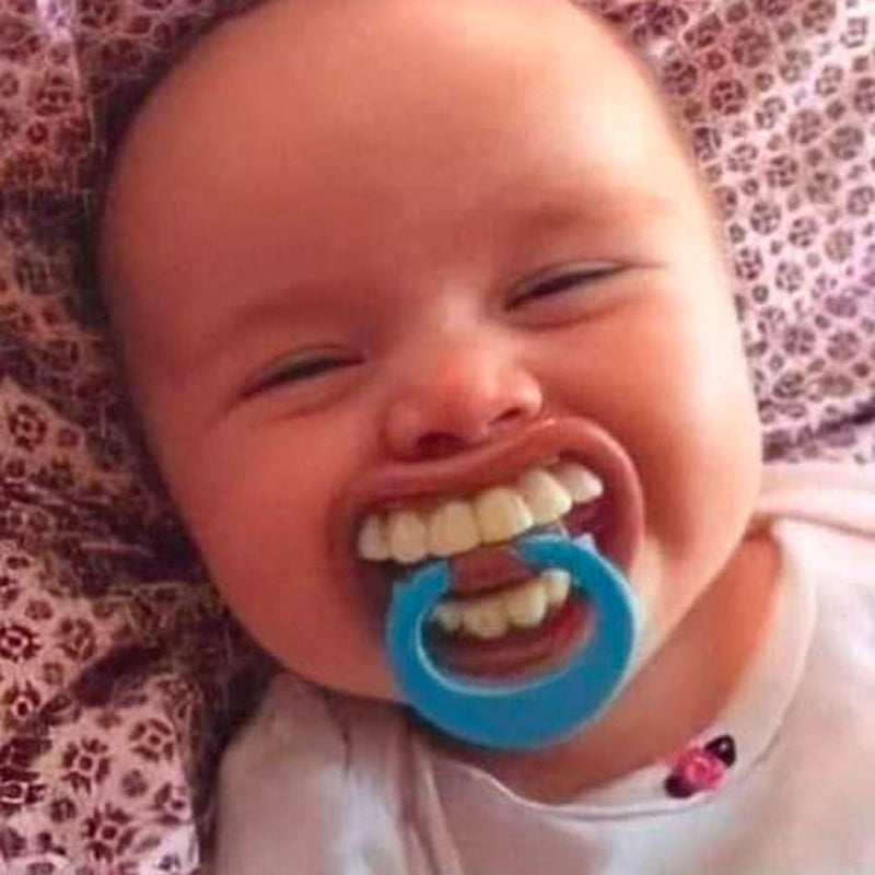 Funny pacifier with teeth