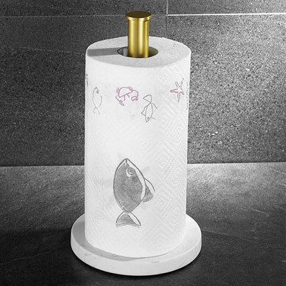 BowLift | Marble paper towel holder – gold details for exceptional style