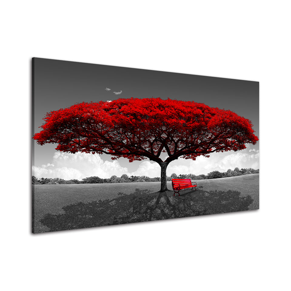 Red Blossoms - Canvas Wall Art Painting | Nature Inspired Wall Art | Bowlift