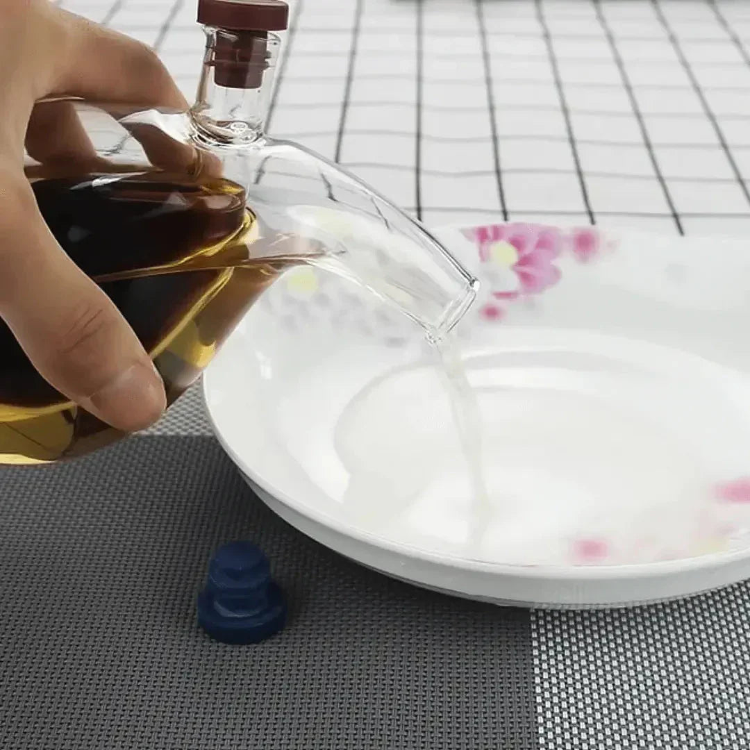 BowLift | Oil & Vinegar Dispenser – Double Glass Bottle for Stylish Serving & Storing