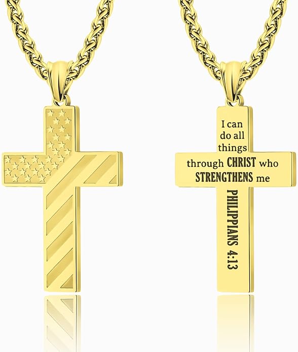 BowLift | IronPride Cross American Flag Cross Necklace
