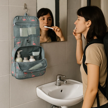 BowLift | TravelEase –  Water-Resistant Travel Toiletry Bag with Hanging Hook