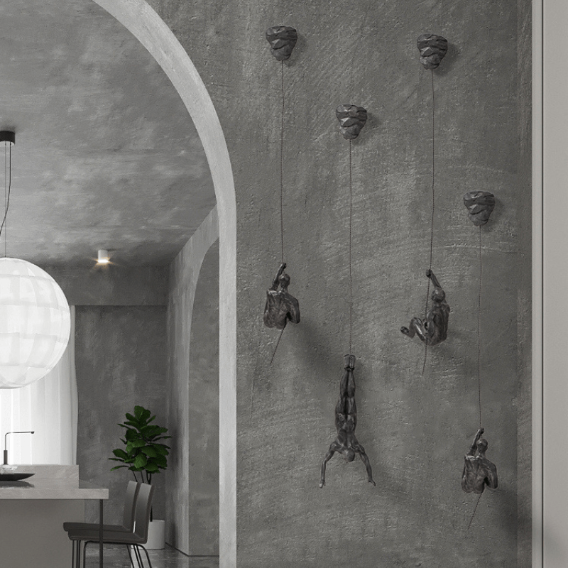 Skanto | Climbing Man Wall Sculpture Set – Modern Resin Art