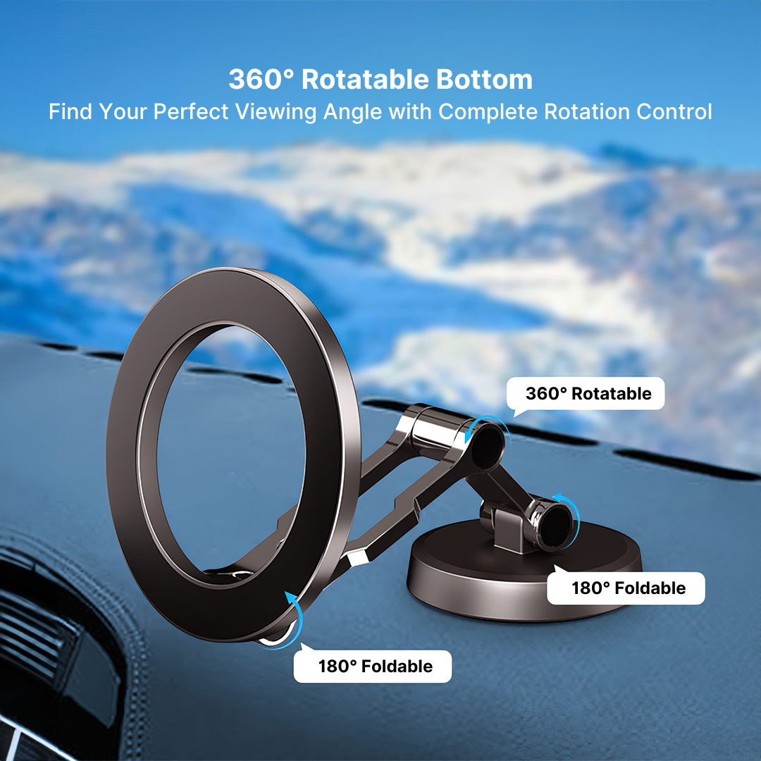 BowLift | Top Rated Magnetic Car Phone Holder with Adjustable Stand - Best Auto Phone Mount for iPhone