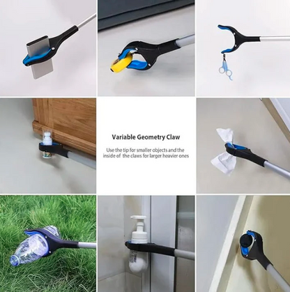 Newly improved, foldable grabber with 360° rotating clip