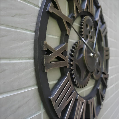 Wall clock in gear design – Industrial design for stylish wall decoration | Karnz