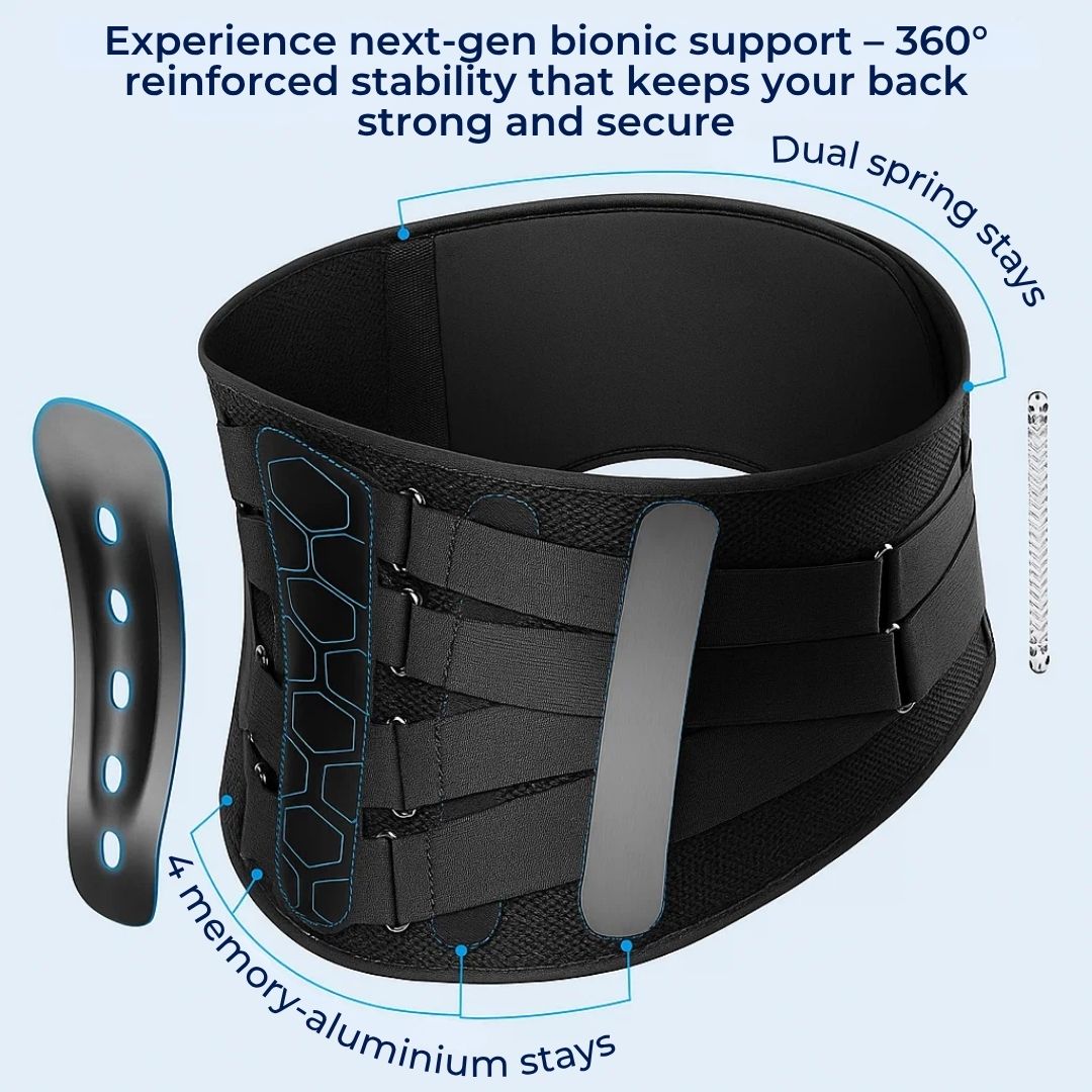 Ultra-Breathable Lower Back Brace - Lightweight Stabilizing Wrap for Pain Relief and Posture Support Skanto