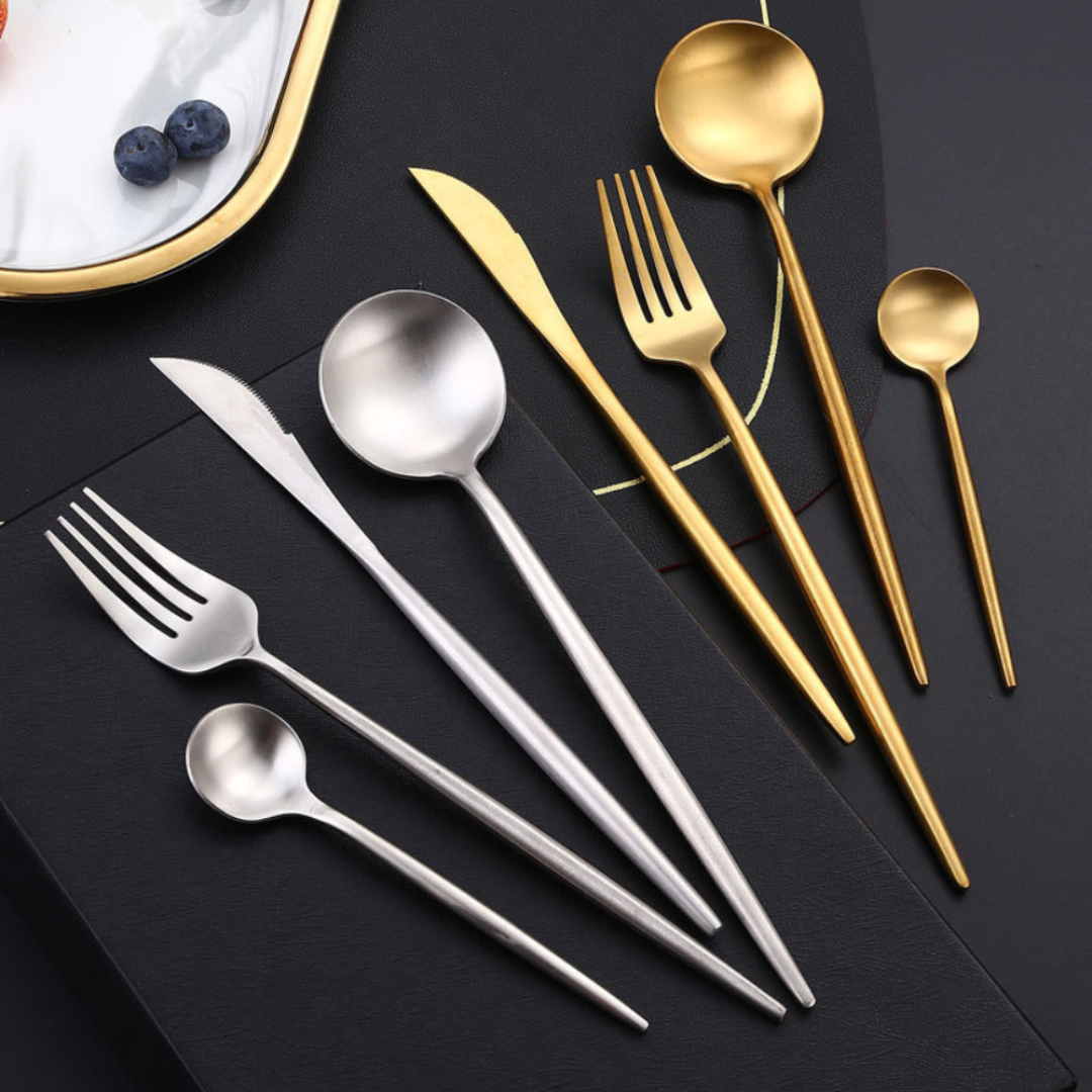 Skanto | Modern Stainless Steel Cutlery Set – 24 Pieces