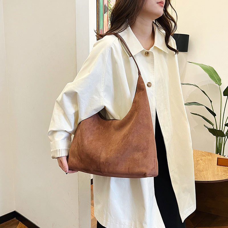 Skanto | Suede Underarm Bag with Large Capacity