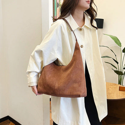 Skanto | Suede Underarm Bag with Large Capacity