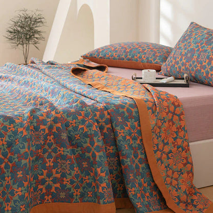 BowLift | Orange & Blue Pattern Six-Layer Cotton Quilt - TerraLoom