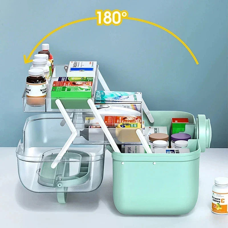 Skanto | Family Medicine Organizer Box – Portable First Aid Kit & Medical Storage Box