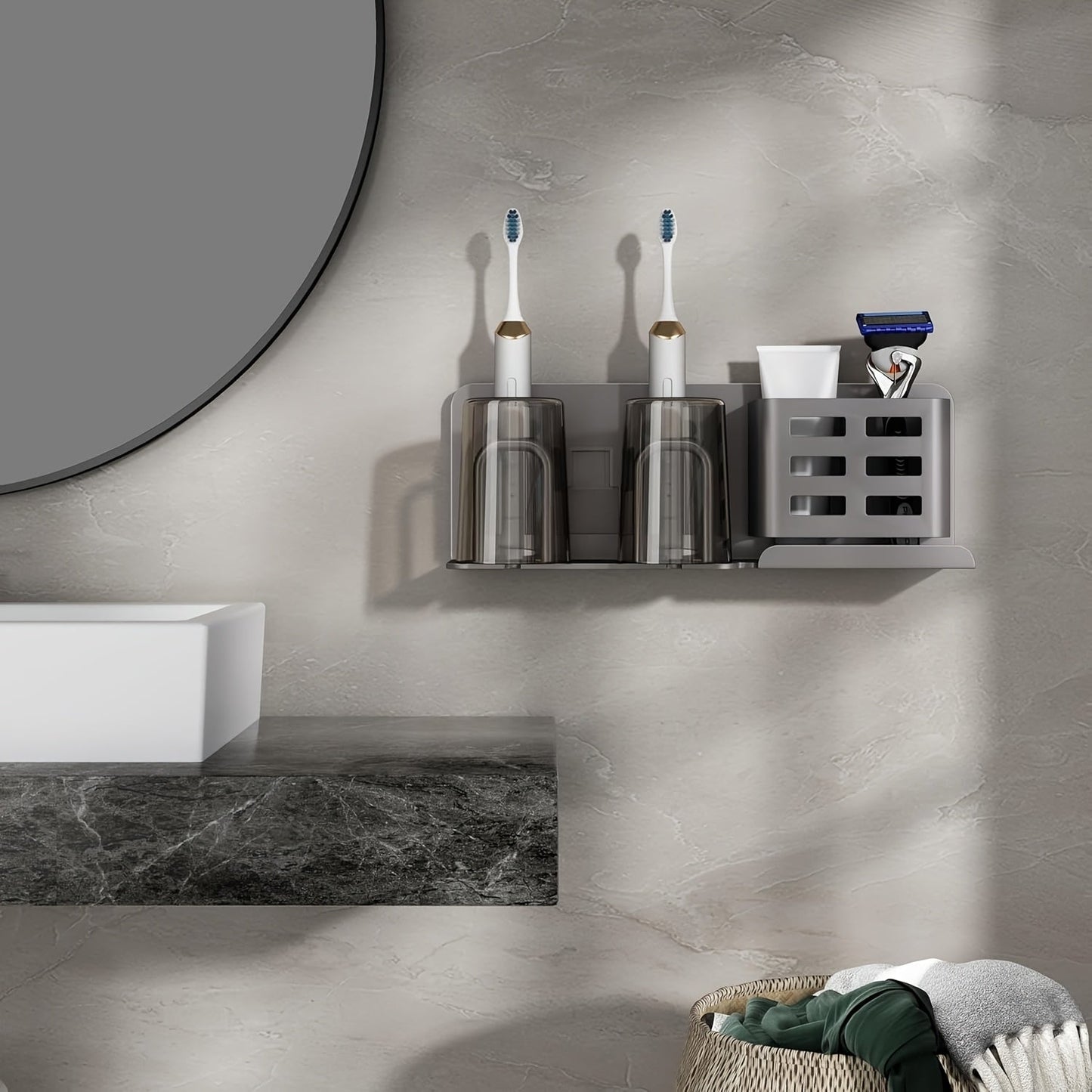 Kalsten | BristleHub Wall-Mounted Electric Toothbrush Holder – Aluminium Bathroom Organiser with Drainage Holes