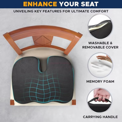Skanto | Ergonomic Memory Foam Seat Cushion for Office Chair and Car