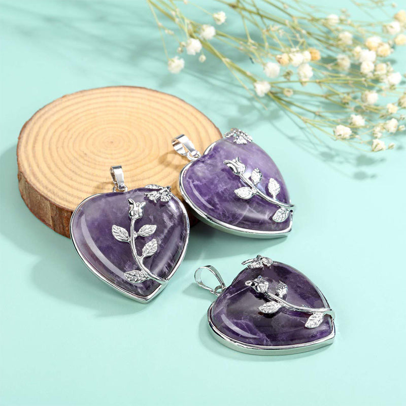 Skanto | Elegant Heart-Shaped Rose Quartz Necklace - Amara
