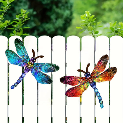 Skanto | 1/2 Pcs Lively Dragonfly Wall Art Made of Metal – Artistic Outdoor Decoration for Gardens, Homes, and Events – Durable, Versatile, and Eye-Catching – A Perfect Gift Idea for Any Occasion