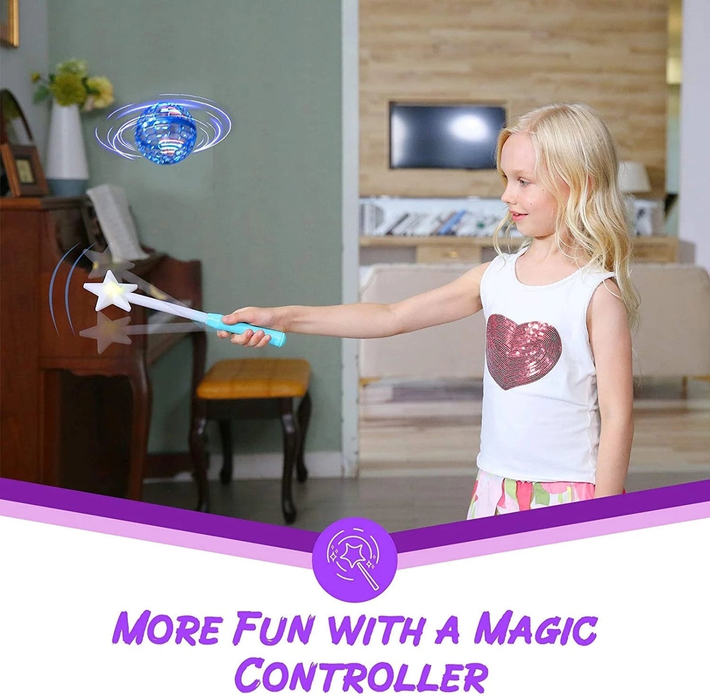 Flynova Pro Flying Ball Spin Toy Hand-controlled Drone Helicopter 360-degree Rotating Mini UFO with Light Kids Gifts
