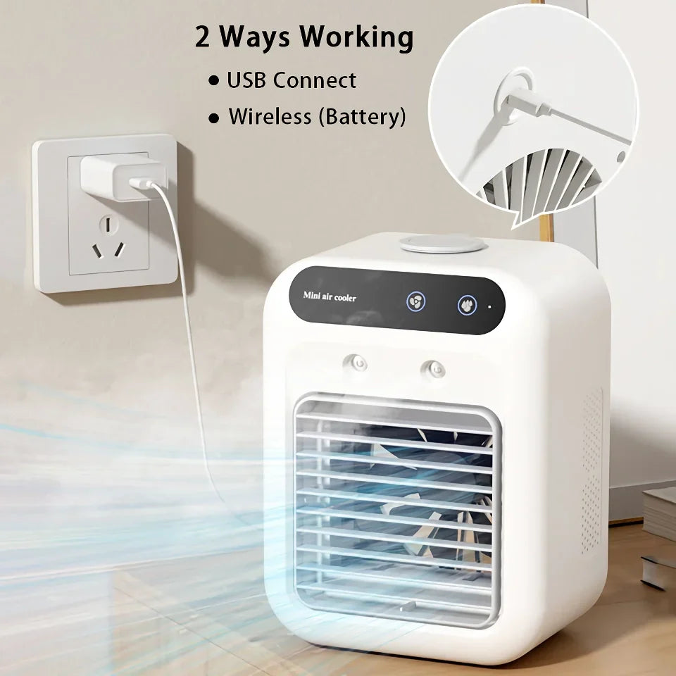 Portable Mini USB Air Cooler Fan with Rechargeable Humidifier | Skanto