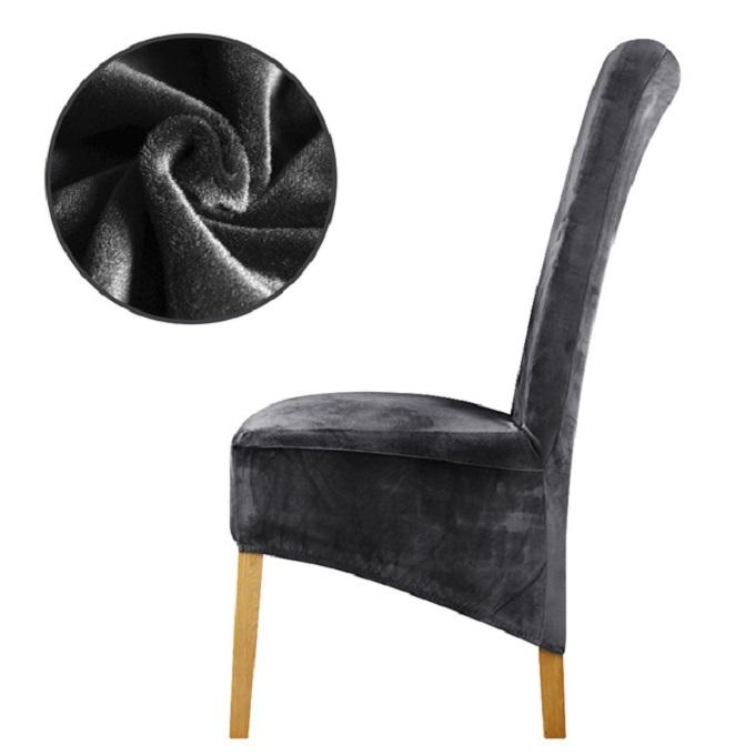 BowLift | Stretch Velvet XL Size Dining Chair Covers x4 | Soft. Stretchable & Non-Slip for Home Dining Room Decoration