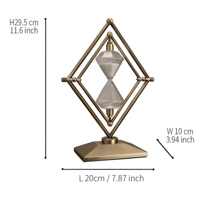 Hourglass with geometric metal frame – Decorative and relaxing | With white sand as meditation timer | Bowlift