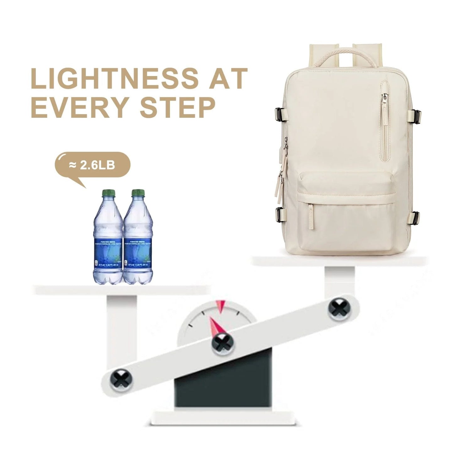BowLift | Women's Large Travel Backpack – Waterproof Hiking Rucksack | Anti-Theft & USB Charging