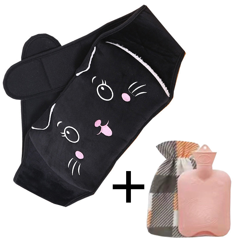 Refillable plush hot water bottle belt