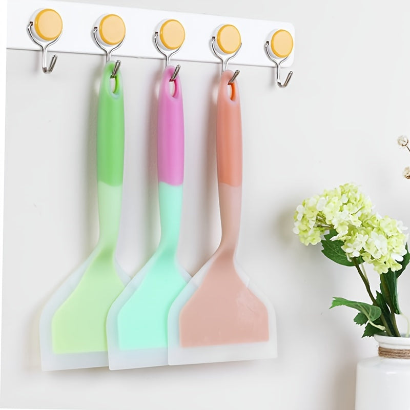 Skanto | Premium Tamagoyaki Silicone Spatula - Heat Resistant, Non-stick with Wide Ergonomic Grip - Ideal for Pizza, Frying, Grilling, Pancakes, Fluorescent Green, Eid Al-Adha Mubarak
