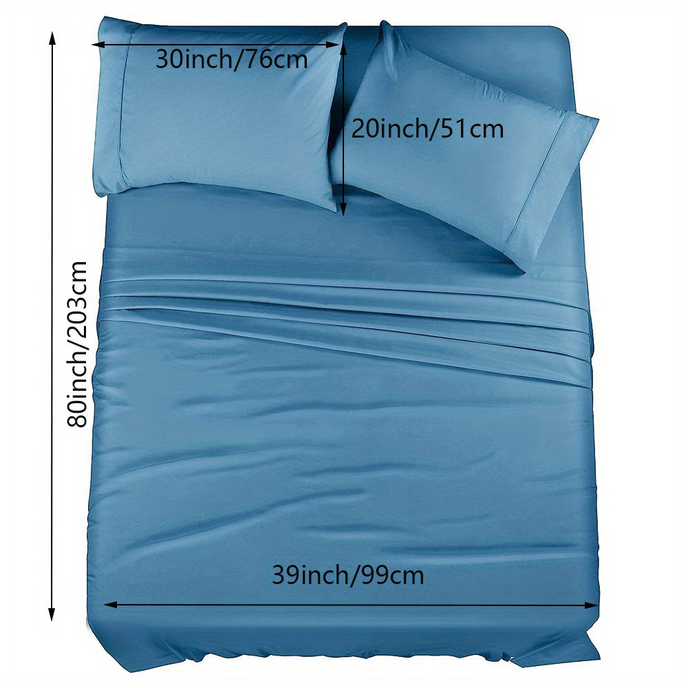 Skanto | 4/6 Pc Luxury Plush Fitted Sheet Set – Soft, Breathable, Color & Fade Resistant Bedding – Deep Pocket Flat Sheet, Fitted Sheet & 2/4 Pillowcases for Bedroom & Hotel Use