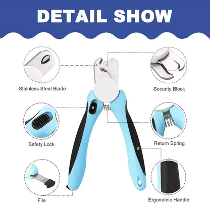 Skanto | Stainless Steel Pet Nail Clippers with Safety Guard and Free Nail File - Perfect for Medium and Large Dogs