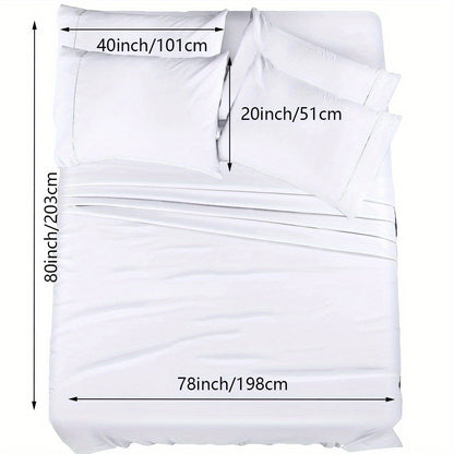 Skanto | 4/6 Pc Luxury Plush Fitted Sheet Set – Soft, Breathable, Color & Fade Resistant Bedding – Deep Pocket Flat Sheet, Fitted Sheet & 2/4 Pillowcases for Bedroom & Hotel Use