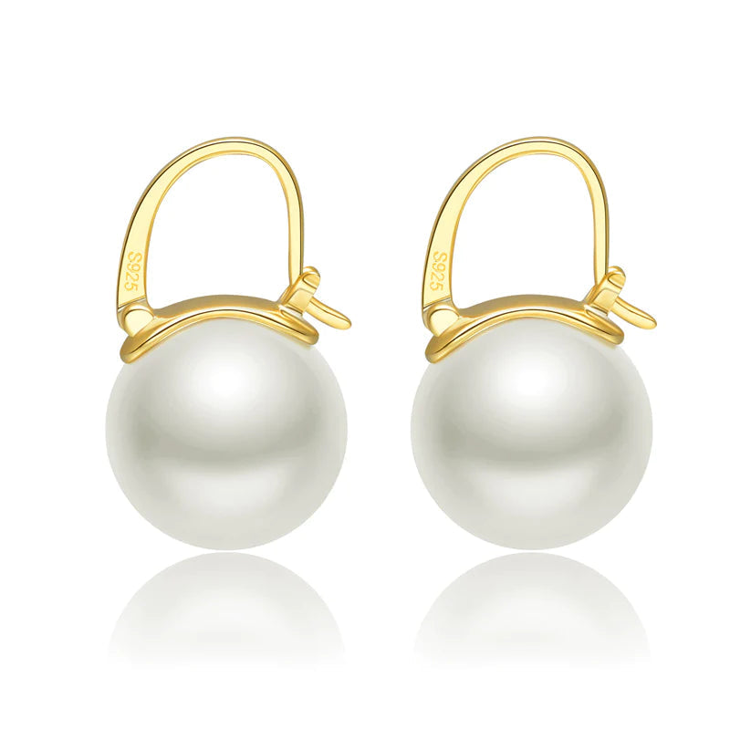 Skanto | Black Pearl Earrings Available in White Champagne Grey Gold and Black Pearl Dangle Earrings