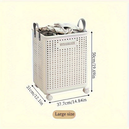Foldable laundry box with castors