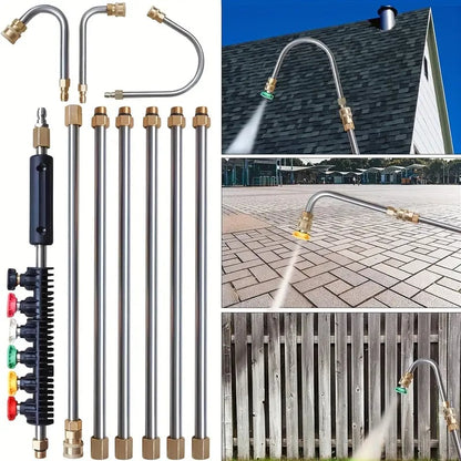 4000 PSI Telescopic high-pressure cleaner lance set for gutter and roof drainage as well as wall cleaning