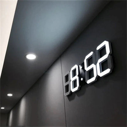 BowLift | PixelTime Clock – Modern 3D LED Digital Wall Clock with Temperature, Date & Alarm