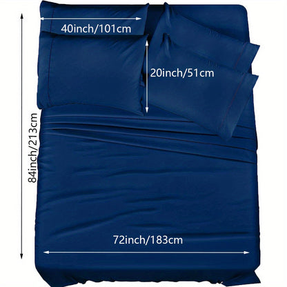 Skanto | 4/6 Pc Luxury Plush Fitted Sheet Set – Soft, Breathable, Color & Fade Resistant Bedding – Deep Pocket Flat Sheet, Fitted Sheet & 2/4 Pillowcases for Bedroom & Hotel Use