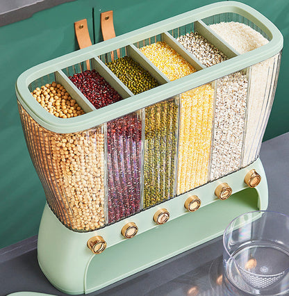 Kitchen storage grain container with compartments | Karnz