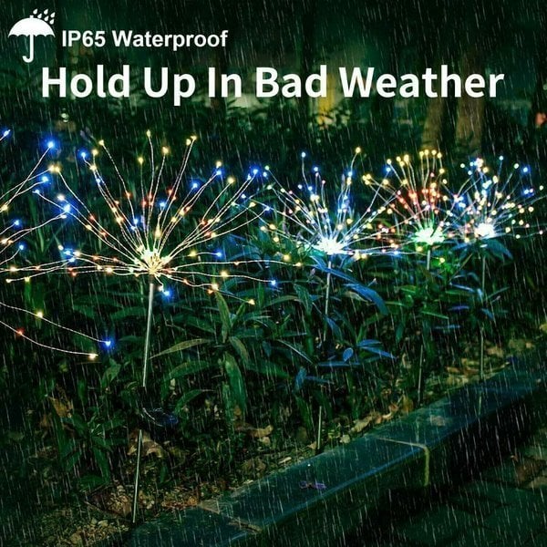 BowLift | Solar Firework String Lights | 90 LED | Waterproof IP65 | Garden & Outdoor Decoration | 95cm