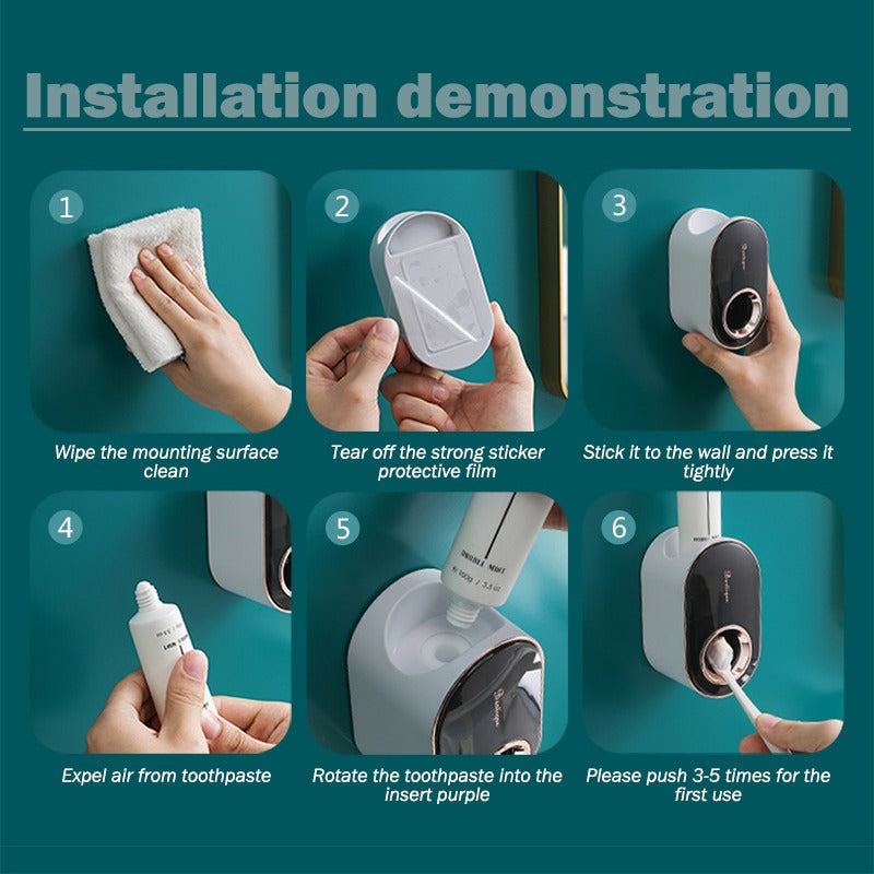 BowLift | Elegant Wall-Mounted Toothpaste Holder Dispenser