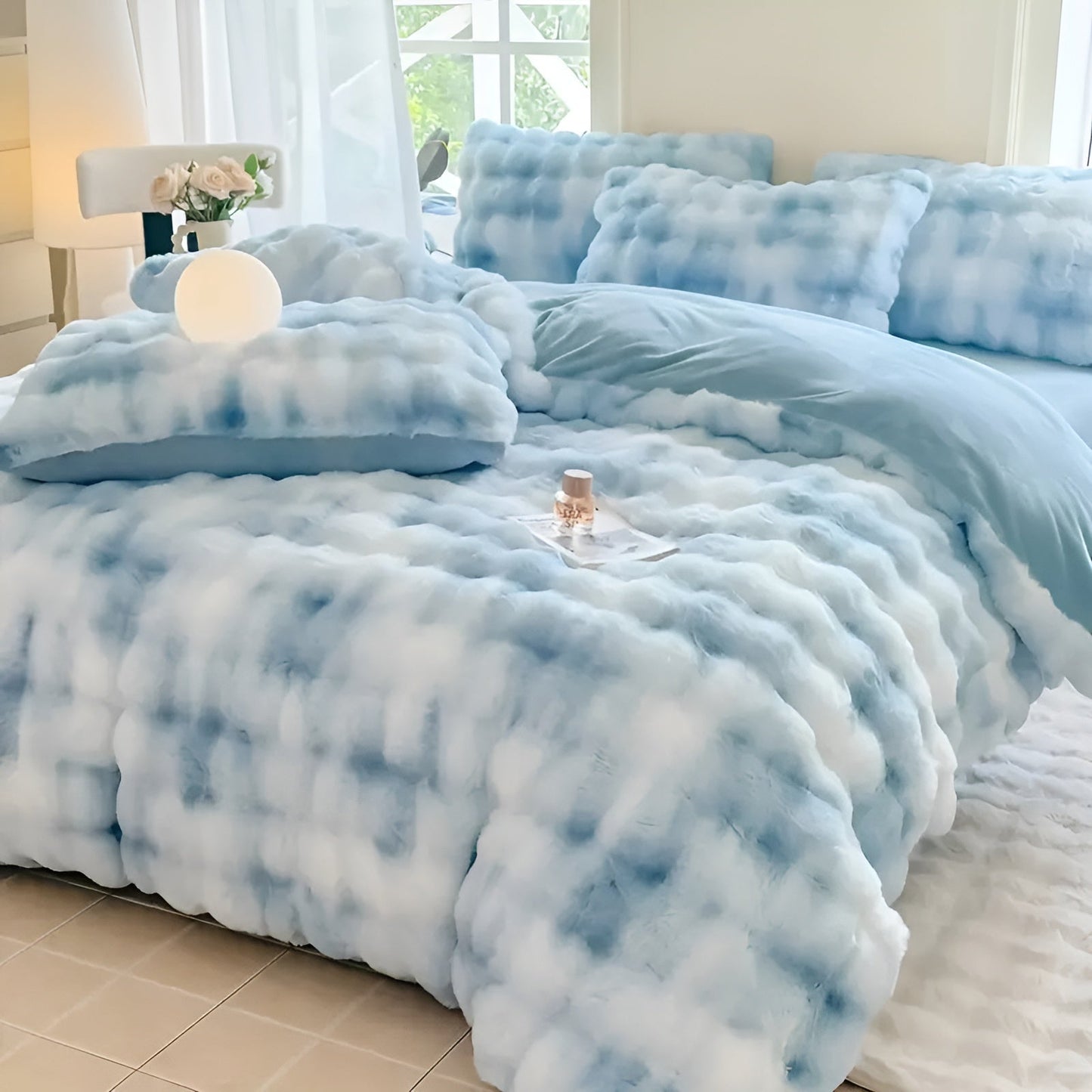 Cozy Plush Bedding Set – Warm and Soft for Autumn & Winter | ReversiBowlifte Design in Rabbit Fur & Milk Velvet | Bowlift